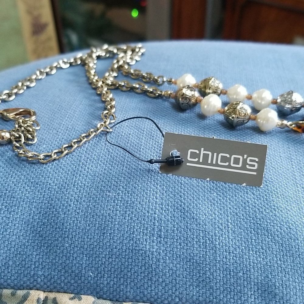Chico's Silver and Brown Tassel Necklace!!! NWT!!!